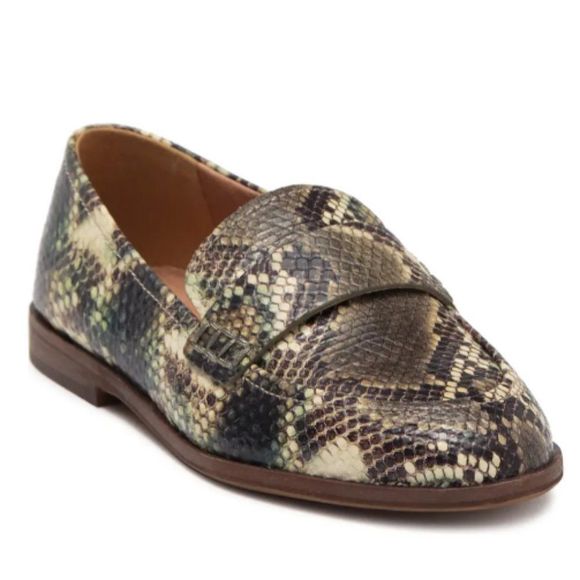 MADEWELL Alex Snakeskin Embossed Leather Loafer Flat Shoes 8 - Picture 8 of 10